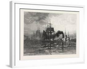 A Tow on Lake St. Clair, Canada, Nineteenth Century-null-Framed Giclee Print