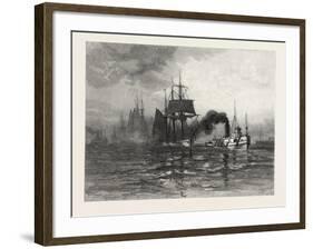 A Tow on Lake St. Clair, Canada, Nineteenth Century-null-Framed Giclee Print