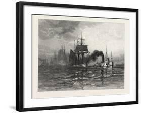 A Tow on Lake St. Clair, Canada, Nineteenth Century-null-Framed Giclee Print