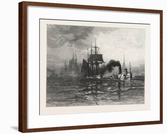 A Tow on Lake St. Clair, Canada, Nineteenth Century-null-Framed Giclee Print