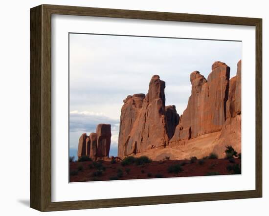 A Towering Canyon in Arches National Park Called Park Avenue Because It Resembles a City Skyline-null-Framed Photographic Print