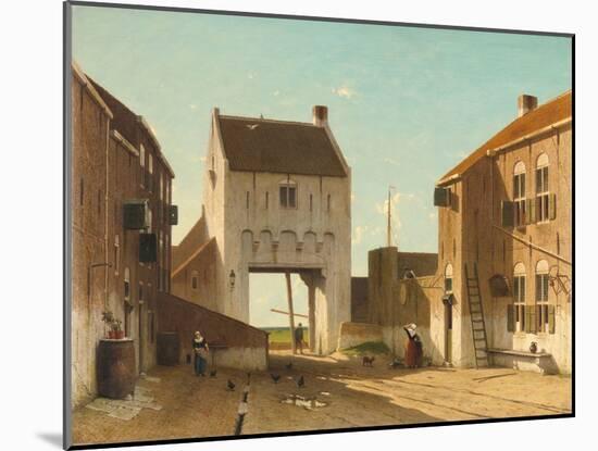 A Town Gate in Leerdam, C.1868-70 (Oil on Canvas)-Jan Weissenbruch-Mounted Giclee Print