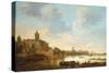 A Town on the Banks of a River, with a Ferry, 1648-Herri Met De Bles-Stretched Canvas