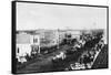 A Town Parade Scene - Jud, ND-Lantern Press-Framed Stretched Canvas