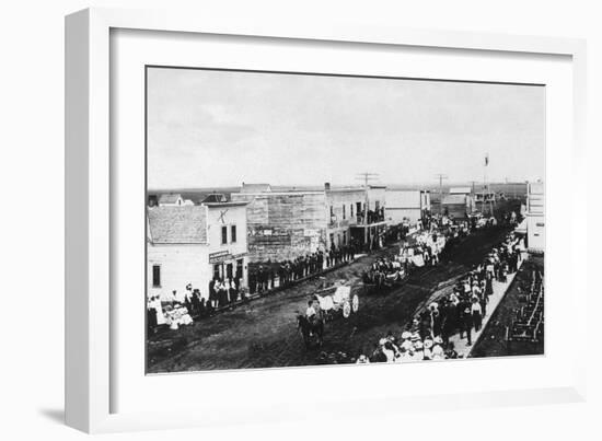 A Town Parade Scene - Jud, ND-Lantern Press-Framed Art Print