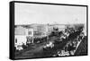 A Town Parade Scene - Jud, ND-Lantern Press-Framed Stretched Canvas