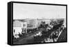 A Town Parade Scene - Jud, ND-Lantern Press-Framed Stretched Canvas