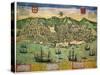 A Town Plan of Lisbon 1598-null-Stretched Canvas