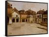 A Town Square-Fritz Thaulow-Framed Stretched Canvas