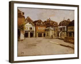 A Town Square-Fritz Thaulow-Framed Giclee Print