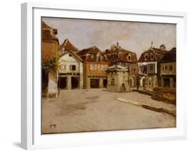 A Town Square-Fritz Thaulow-Framed Giclee Print