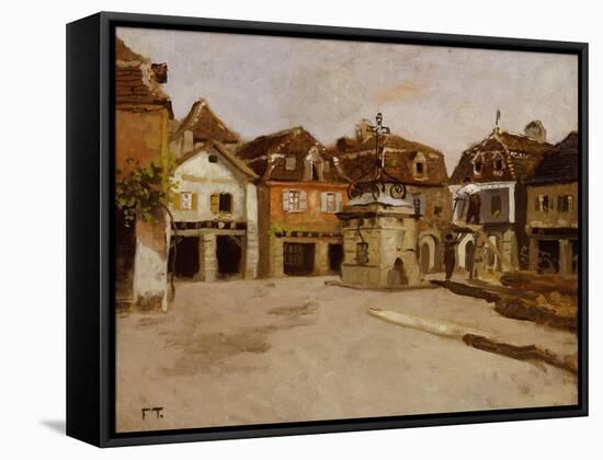 A Town Square-Fritz Thaulow-Framed Stretched Canvas