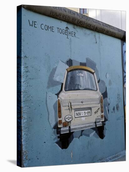 A Trabant Car Painted on a Section of the Berlin Wall Near Potsdamer Platz, Mitte, Berlin, Germany-Richard Nebesky-Stretched Canvas