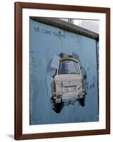 A Trabant Car Painted on a Section of the Berlin Wall Near Potsdamer Platz, Mitte, Berlin, Germany-Richard Nebesky-Framed Photographic Print