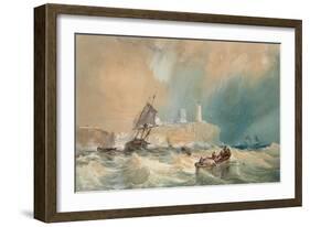 A Trading Brig Running Out of Tynemouth-John Wilson Carmichael-Framed Giclee Print