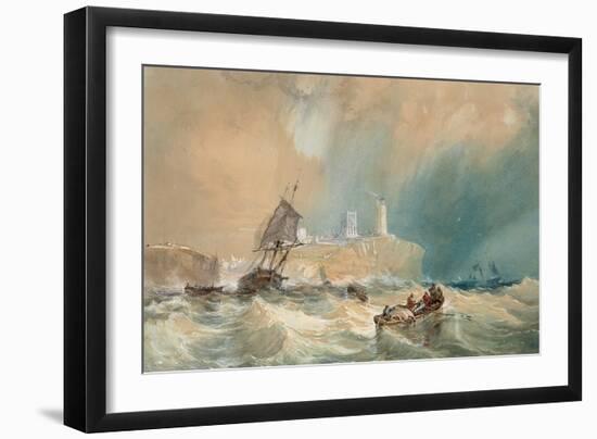 A Trading Brig Running Out of Tynemouth-John Wilson Carmichael-Framed Giclee Print