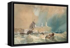 A Trading Brig Running Out of Tynemouth-John Wilson Carmichael-Framed Stretched Canvas