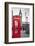 A Traditional Red Phone Booth In London With The Big Ben In A Black And White Background-Kamira-Framed Photographic Print