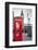 A Traditional Red Phone Booth In London With The Big Ben In A Black And White Background-Kamira-Framed Photographic Print