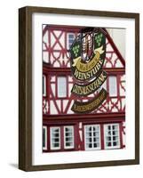 A Traditional Sign for a Wine Tavern or Bar in Bernkastel-Kues, Germany-Miva Stock-Framed Photographic Print