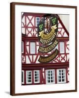 A Traditional Sign for a Wine Tavern or Bar in Bernkastel-Kues, Germany-Miva Stock-Framed Photographic Print