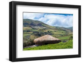 A traditional straw house in the Ecuadorian Andes, Ecuador, South America-Alexandre Rotenberg-Framed Photographic Print