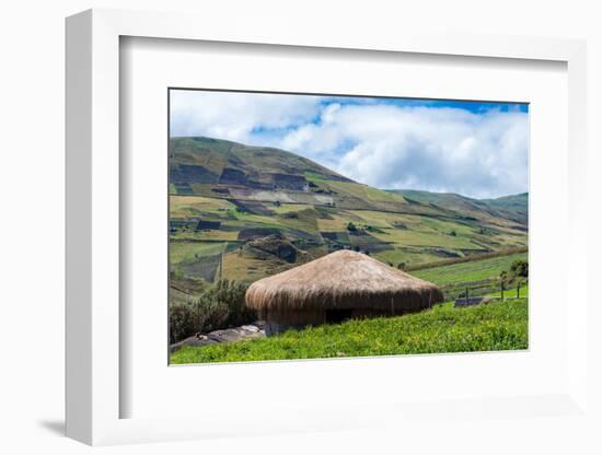 A traditional straw house in the Ecuadorian Andes, Ecuador, South America-Alexandre Rotenberg-Framed Photographic Print