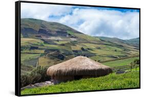 A traditional straw house in the Ecuadorian Andes, Ecuador, South America-Alexandre Rotenberg-Framed Stretched Canvas