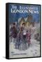 A Traditional Victorian Family Leaving Church During the Christmas Period-null-Framed Stretched Canvas