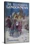 A Traditional Victorian Family Leaving Church During the Christmas Period-null-Stretched Canvas