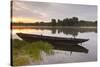 A Traditional Wooden Boat on the River Loire, Indre-Et-Loire, France, Europe-Julian Elliott-Stretched Canvas