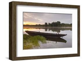 A Traditional Wooden Boat on the River Loire, Indre-Et-Loire, France, Europe-Julian Elliott-Framed Photographic Print