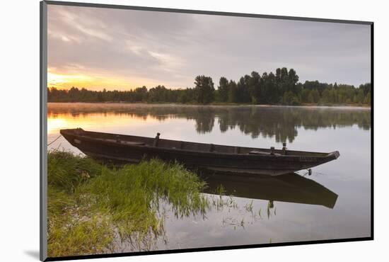 A Traditional Wooden Boat on the River Loire, Indre-Et-Loire, France, Europe-Julian Elliott-Mounted Photographic Print