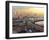 A Traffic Jam at Sunset on One of Cairo's Bridges Spanning the Nile River, Egypt, May 20, 2001-Enric Marti-Framed Premium Photographic Print