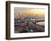 A Traffic Jam at Sunset on One of Cairo's Bridges Spanning the Nile River, Egypt, May 20, 2001-Enric Marti-Framed Photographic Print