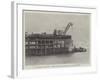 A Train in the Sea, Curious Railway Accident at Kirkaldy Pier-null-Framed Giclee Print