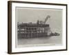 A Train in the Sea, Curious Railway Accident at Kirkaldy Pier-null-Framed Giclee Print