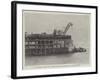 A Train in the Sea, Curious Railway Accident at Kirkaldy Pier-null-Framed Giclee Print