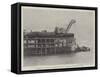 A Train in the Sea, Curious Railway Accident at Kirkaldy Pier-null-Framed Stretched Canvas