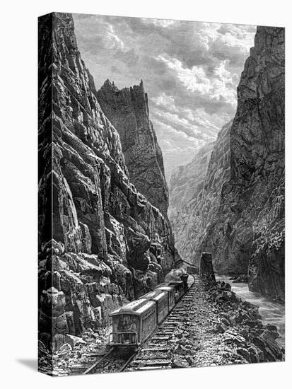 A Train Passing Through the Rocky Mountains, USA, 19th Century-Taylor-Stretched Canvas