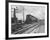 A Train Riding along an Electric Railroad-null-Framed Photographic Print