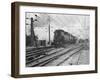 A Train Riding along an Electric Railroad-null-Framed Photographic Print
