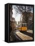 A Tramway in Alfama District, Lisbon-Mauricio Abreu-Framed Stretched Canvas