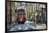 A tramway in Alfama district with the Motherchurch (Se Catedral) in the background. Lisbon, Portuga-Mauricio Abreu-Framed Photographic Print