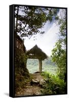 A Tranquil Garden Path in the Mountains-Tyler Olson-Framed Stretched Canvas