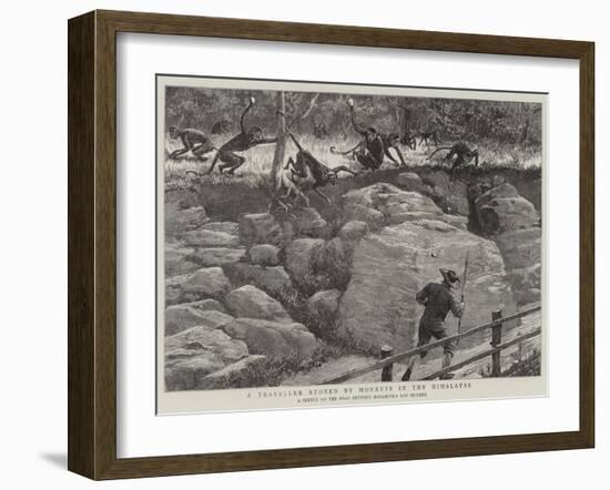 A Traveller Stoned by Monkeys in the Himalayas-null-Framed Giclee Print