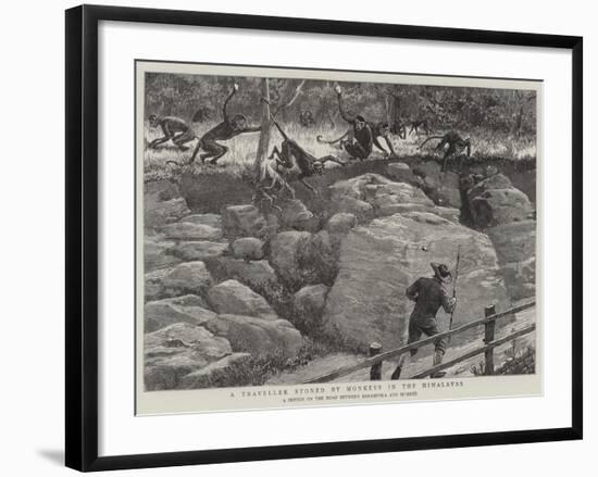 A Traveller Stoned by Monkeys in the Himalayas-null-Framed Giclee Print