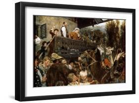 A Travelling Circus (Cameleers in Partenkirche), 1884-Adolph Menzel-Framed Giclee Print