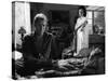 A Travers le Miroir by IngmarBergman with Max von Sydow and Harriet Andersson, 1961 (b/w photo)-null-Stretched Canvas