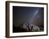 A Tree Shadow at Night under a Starry Sky with the Milky Way in the Namib Desert-Alex Saberi-Framed Photographic Print